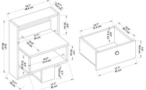 Éjjeli szekrényke SNEKER 60x48,6 cm bézs/atlanti fenyő