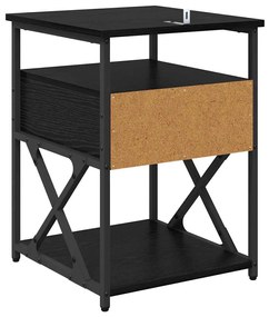 Éjjeliszekrény 2 pcs Musta tammi 40 x 42 x 55 cm Faanyag