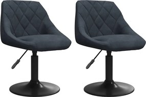 vidaXL 2 db sötétszürke bársony forgó étkezőszék
