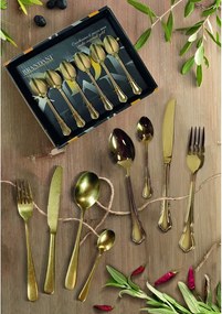 Aranyszínű rozsdamentes evőeszköz készlet 16 db-os Posate Old - Brandani
