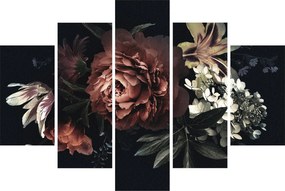 Kép - sötét virágok (150x105 cm)
