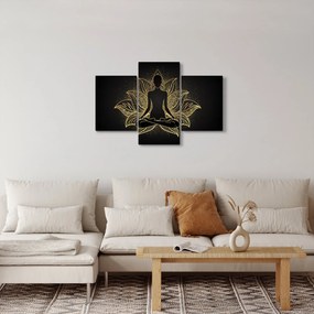 Egy lótuszvirág sziluettjének képe (90x60 cm)