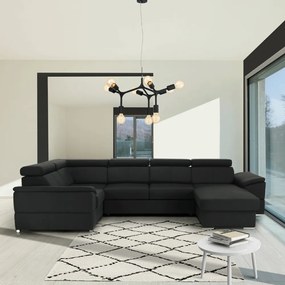 Ülőgarnitúra, sötétszürke, jobbos kivitel, SEGORIA ROH U