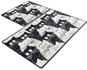 Fürdőszobaszőnyeg Szett (2 db) Fehér Cats
