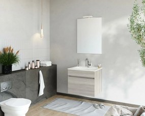 Bogota 60cm-es 1 fiókos fürdőszobaszekrény szürke tölgy + mosdó