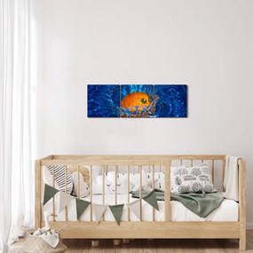 Kép - narancs a vízben (órával) (90x30 cm)