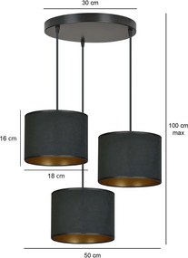 Emibig modern függeszték hilde fekete emi1054/3prem