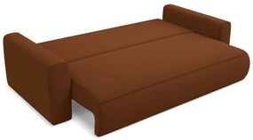 Terrakotta színű bársony kinyitható-tárolóhelyes kanapé 238 cm Kapua – Makamii