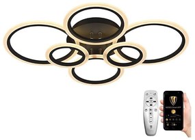 Brilagi - LED Dimmelhető felületre szerelhető csillár ORBITS LED/85W/230V 3000-6500K antracit + távirányító