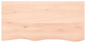 kezeletlen tömör tölgyfa fali polc 100x50x(2-6) cm