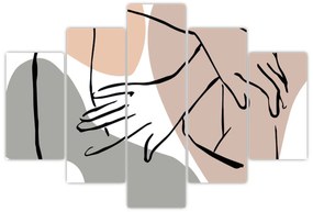 Kép - Női test vonal művészet N⁰2 (150x105 cm)