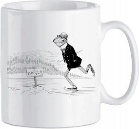 Vicces nyomott mintás bögre Béka a korcsolyán 330 ml