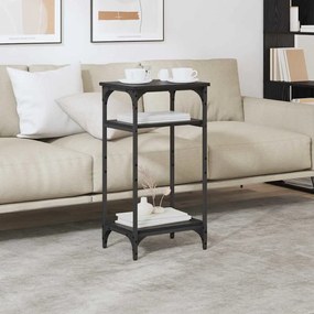 Oldal asztal polcokkal Musta tammi 40 x 30 x 75 cm Faanyag