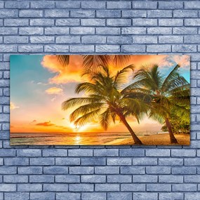 Fali üvegkép Pálmafa Sea Landscape 120x60cm