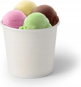 Greenbox 50 db Desszert fagylaltos pohár 250 ml fehér biológiailag lebomló