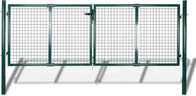 vidaXL zöld acél kerítéskapu 300 x 100 cm