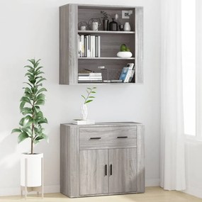 szürke sonoma színű szerelt fa faliszekrény 80x33x80 cm