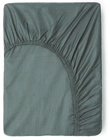 Zöld-szürke gumis pamut lepedő 140x200 cm – Good Morning