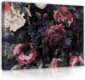 Vászonkép 80x60 Virágos sötét csendélet barokk vintage botanikus