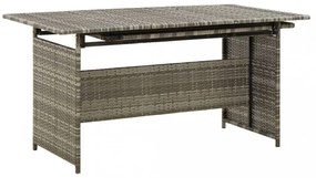 2-részes szürke polyrattan kerti bútorszett párnákkal