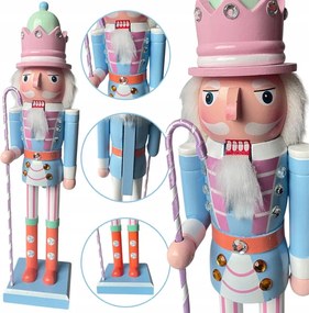 Karácsonyi Diótörő figura 38CM rózsaszín-kék Nutcracker