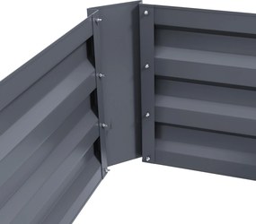 Outsunny 2 darabos Négyzetes Emelt Virágültető 100L x 50W x 30H cm - Szürke Hullámosacél | Aosom