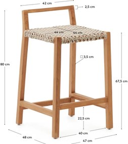 Natúr színű tömörfa kerti bárszék Giverola – Kave Home