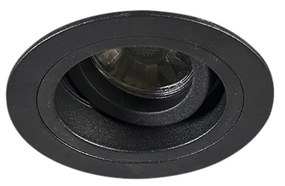 6 darabos modern, süllyesztett spotlámpa készlet fekete, 9,2 cm-es, forgatható és dönthető - Chuck