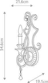 Quoizel QZ-MARQUETTE1 - Fali lámpa MARQUETTE 1xE14/60W/230V bronz