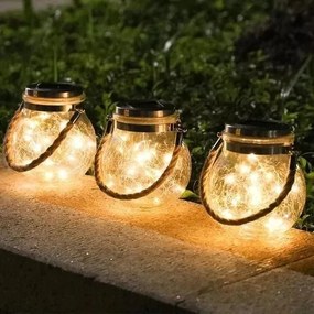 Kötélen Függő, Felakasztható Napelemes 30 LED-es Kerti Lámpa Solar Kempinglámpa Kemping Lámpa Választható Szín