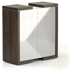 Lineart közepes szekrény 111,2 x 50 x 118 cm, bodza sötét / fehér