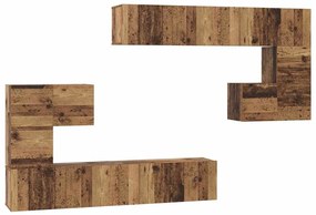 TV szekrény garnitúra 8 pcs Régi fa Közepes 30,5 x 30 x 30 cm