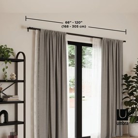 Acél bővíthető-dupla függönykarnis 168 - 305 cm Cappa – Umbra