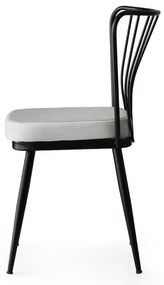 Fehér-fekete fém étkezőszék szett 2 db-os Yildiz – Kalune Design