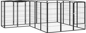 vidaXL 18-paneles fekete porszórt acél kutyakennel 50 x 100 cm