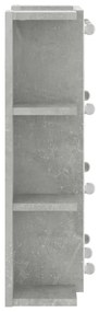 betonszürke tükrös szekrény LED-ekkel 70 x 16,5 x 60 cm