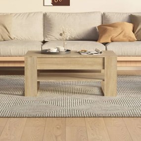 sonoma tölgy színű szerelt fa dohányzóasztal 102x55x45 cm