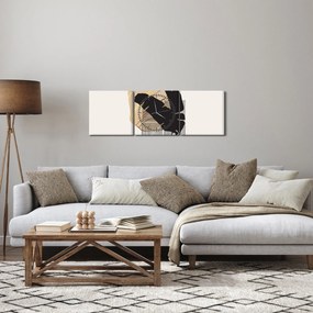 Kép - Absztrakció trópusi levelekkel N⁰4 (órával) (90x30 cm)