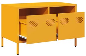 mustársárga hidegen hengerelt acél TV-szekrény 68x39x43,5 cm