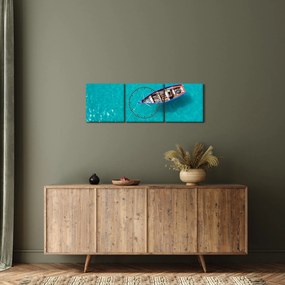 Kép - Hagyományos halászhajó (órával) (90x30 cm)