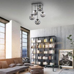 JUST LIGHT. 14602-18 - Csillár rúdon WIDOW 5xE14/25W/230V fekete