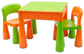 Gyerek szett NEW BABY- asztalka két székkel narancssárga