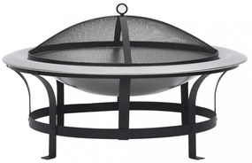 rozsdamentes acél kültéri tűztál grillráccsal 76 cm