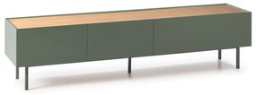 Zöld-natúr színű TV-állvány tölgyfa dekorral 180x45 cm Arista – Teulat