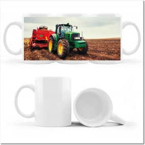 Bögre fénykép Traktor szántás mező farmer