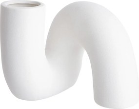 PIPE kerámia váza, fehér 16 cm