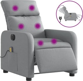 vidaXL világosszürke szövet dönthető elektromos masszázsfotel