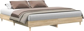 vidaXL sonoma tölgy színű szerelt fa ágykeret matrac nélkül 160x200 cm