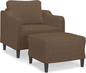 vidaXL barna szövet kanapéfotel lábtartóval 60 cm