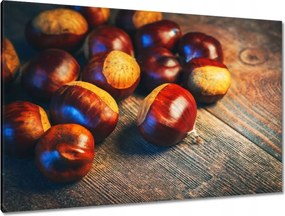 Vászonkép 120x80 Dió a deszkán Bronz